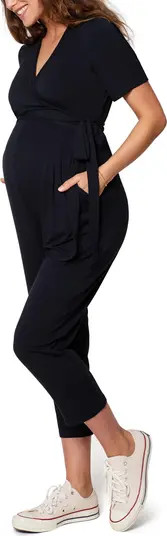 Crop Jersey Maternity/Nursing Jumpsuit | Nordstrom