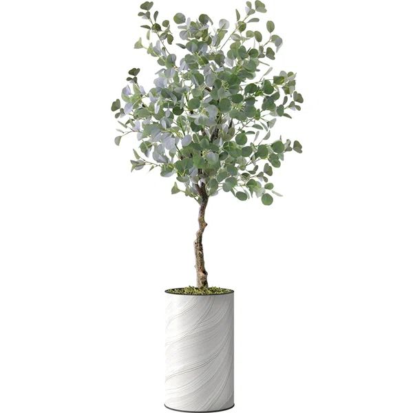 Artificial Tree In Modern Planter, Fake Eucalyptus Silk Tree Home Decoration (Plant Pot Plus Tree... | Wayfair North America