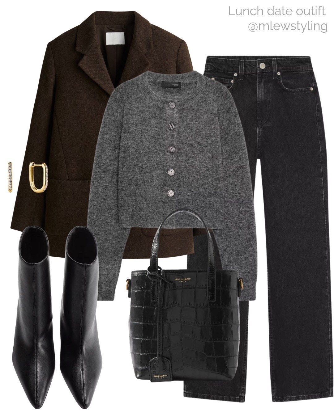Lunch date outift with a grey Zara cardigan 🩶

Tags: autumn outfit, neutral aesthetic, grey mom jeans, ysl tote bag, kitten heel boots, brown blazer, elevated fall fashion,
Thanksgiving outfit 

#LTKHoliday #LTKStyleTip #LTKShoeCrush