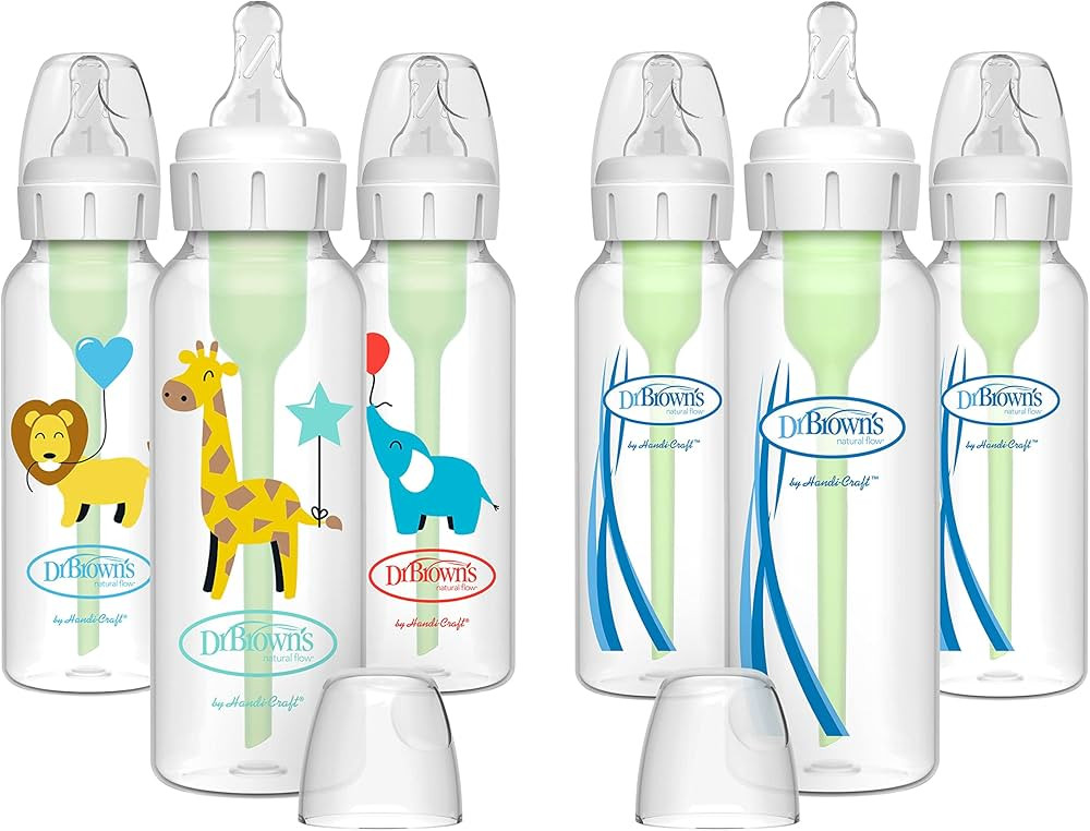 Dr. Brown’s Natural Flow® Anti-Colic Options+™ Narrow Baby Bottles 8 oz/250 mL, with Level 1... | Amazon (US)