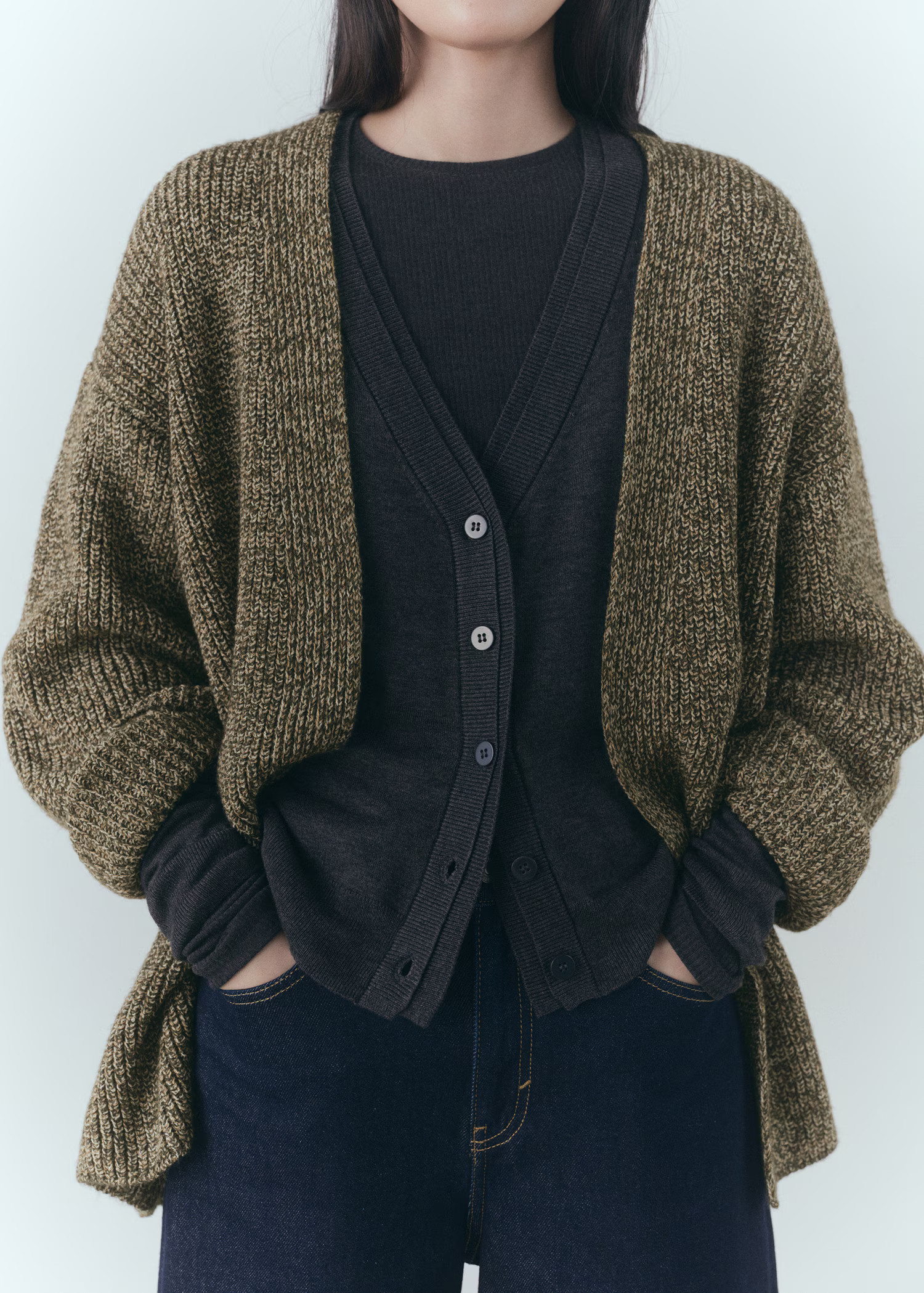 Oversized knit cardigan - Women | MANGO United Kingdom | MANGO (UK)