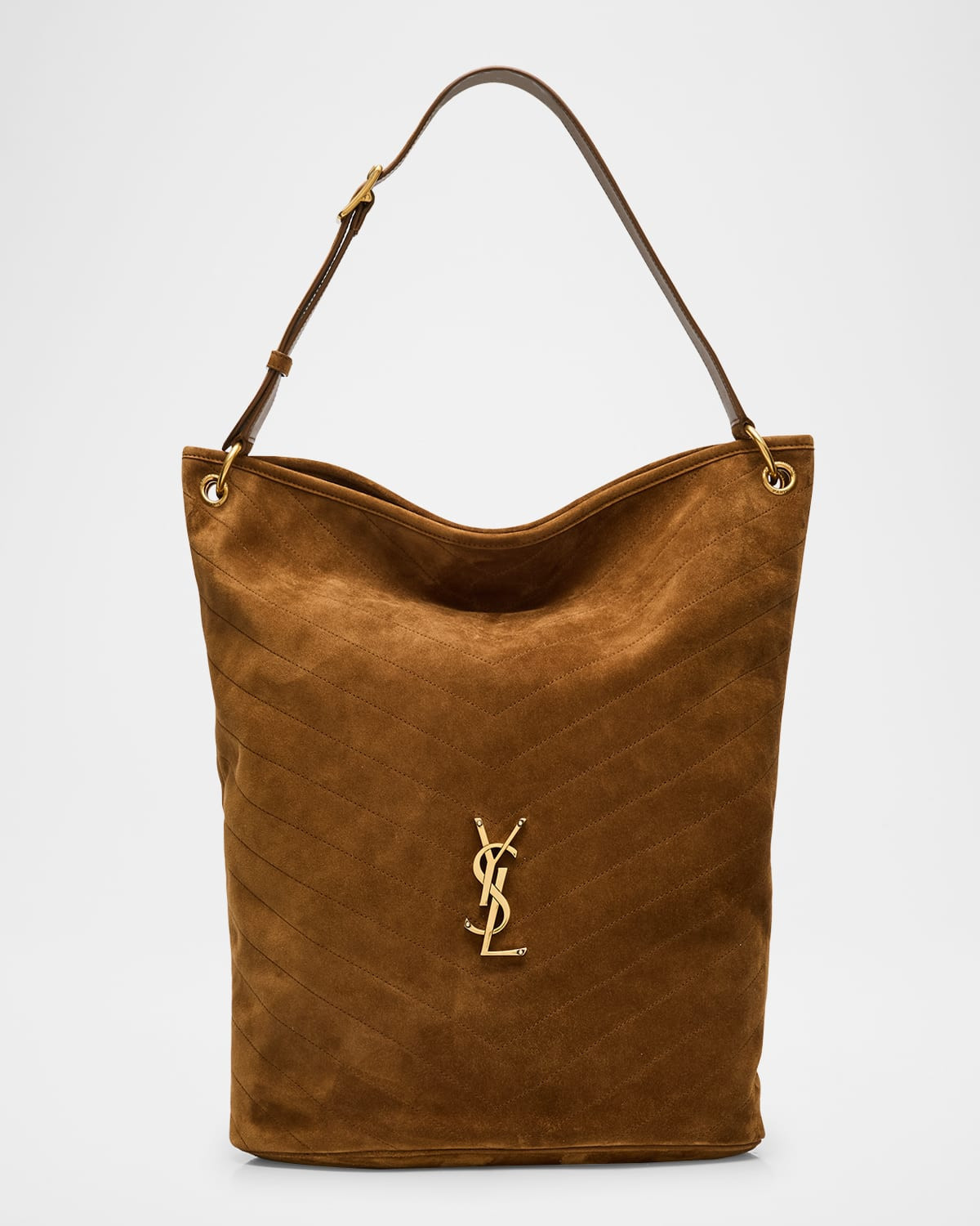 Niki YSL Bucket Bag in Quilted Suede | Neiman Marcus