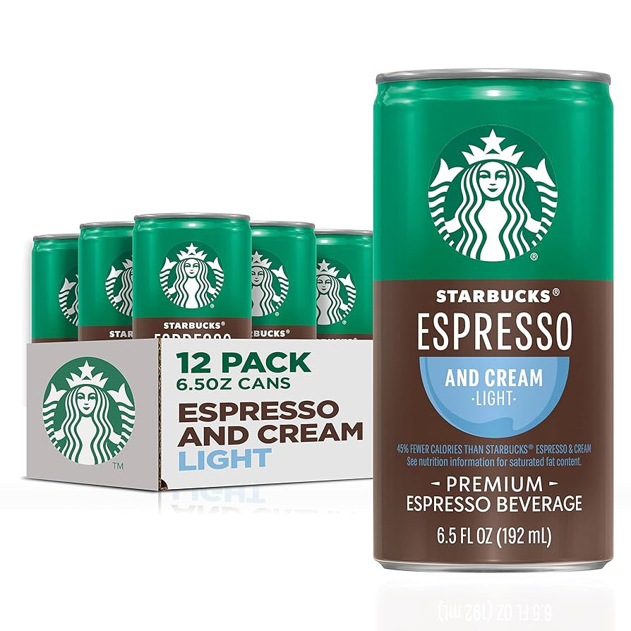 Starbucks Ready to Drink Coffee, Espresso & Cream Light , 6.5oz Cans (12 Pack) (Packaging May Var... | Amazon (US)