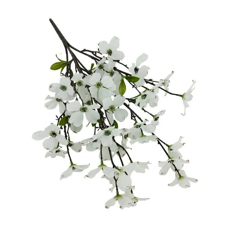 Mainstays Indoor 22 in Artificial Polyester Dogwood Bush, White Color | Walmart (US)