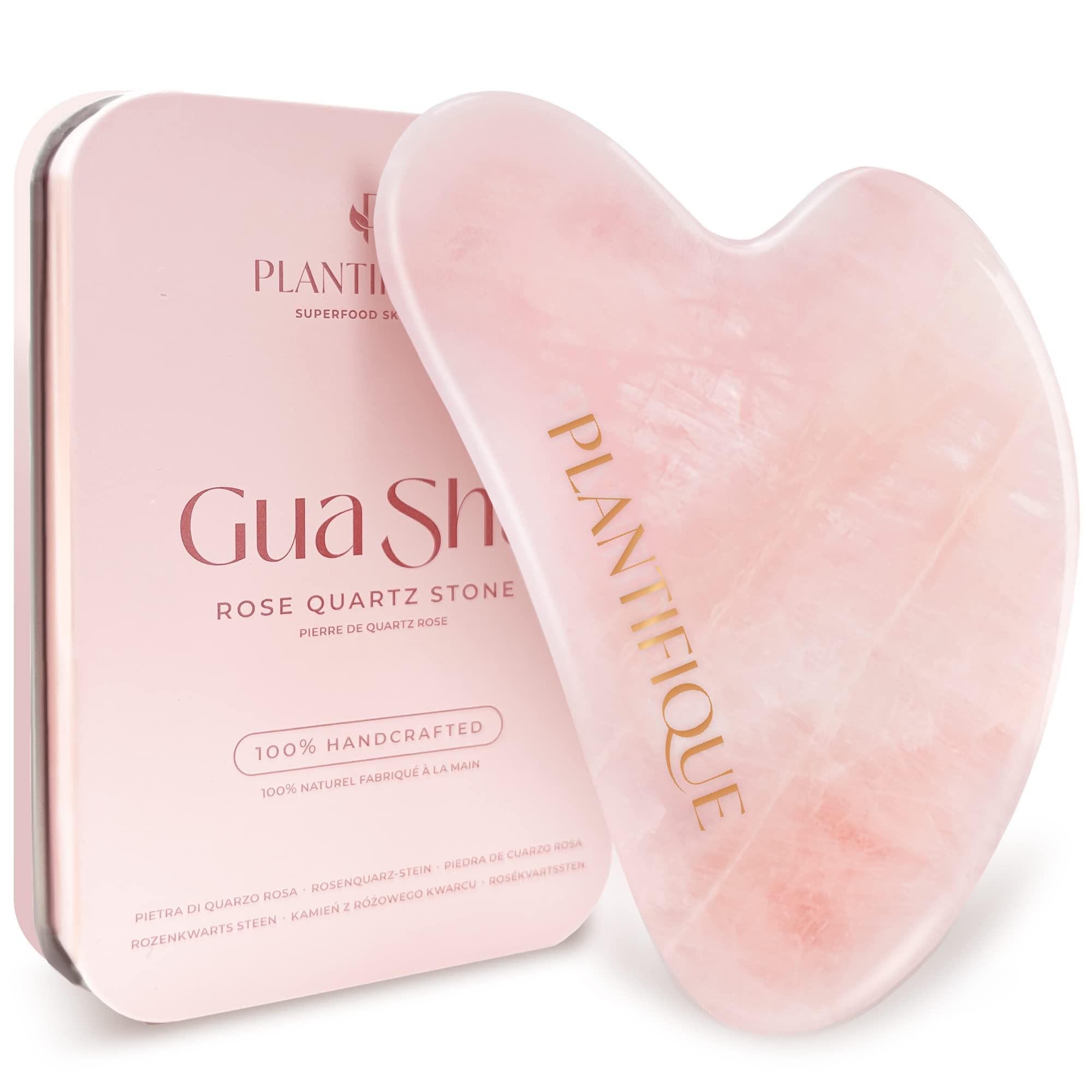 PLANTIFIQUE Rose Quartz Gua Sha Tool – Anti-Aging Face Massager & Jawline Shaper for Skincare Routine – Facial Massage & Skin Care Gift | Amazon (US)