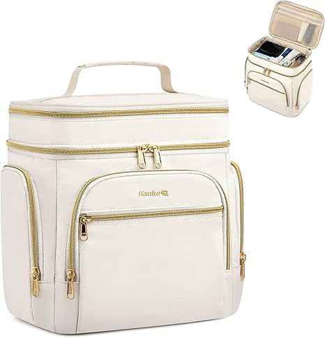 Hanke Large Toiletry Bag for Women Travel, Double Layer Organizer with Wide Opening for Full-Size... | Amazon (US)
