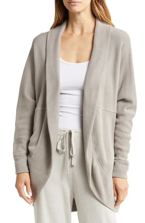 barefoot dreams Cotton Blend Circle Cardigan in Beach Rock at Nordstrom, Size Large | Nordstrom
