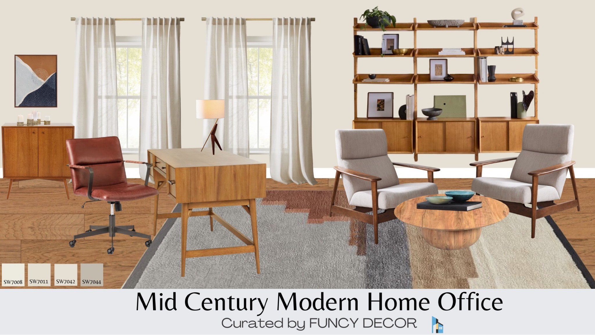 This Mid Century Modern office is filled with beautiful pieces from West Elm

#LTKhome #LTKstyletip #LTKFind