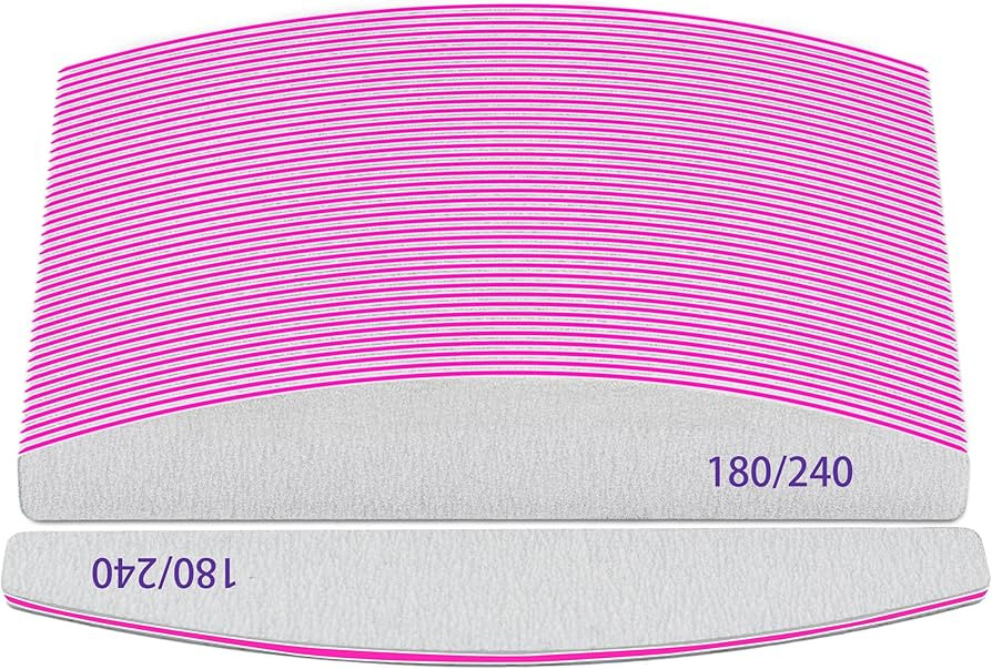 Professional Nail Files, Emery Board Nail File for Natural Nails 100/180/240 Grit Nail Files for ... | Amazon (US)