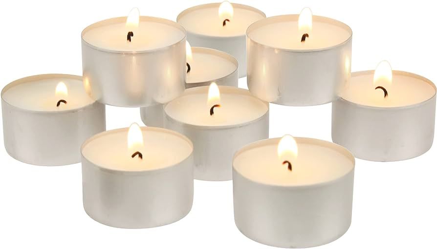 Stonebriar 100 Pack Unscented Tea Light Candles with 6-7 Hour Extended Burn Time | Amazon (US)