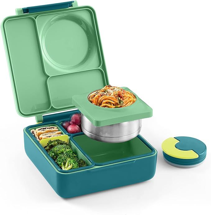 OmieBox Bento Box for Kids - Insulated Lunch Box with Leak Proof Thermos Food Jar - 3 Compartment... | Amazon (US)
