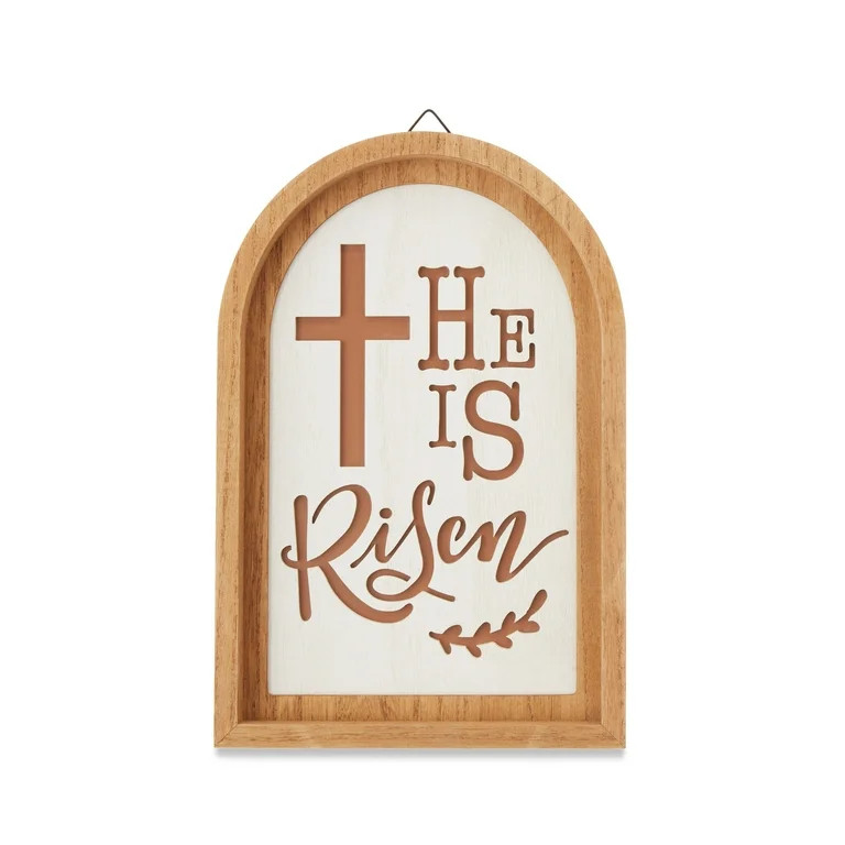 Easter He Is Risen Decorative Hanging Sign, 11.6 in H x 7.88 in W, by Way To Celebrate | Walmart (US)