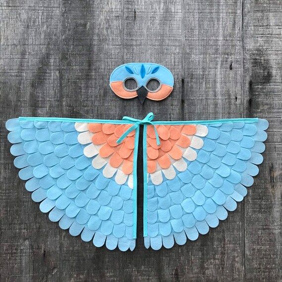 Blue Bird Costume Set // Wings and Mask // Light Blue or Dark | Etsy | Etsy (US)