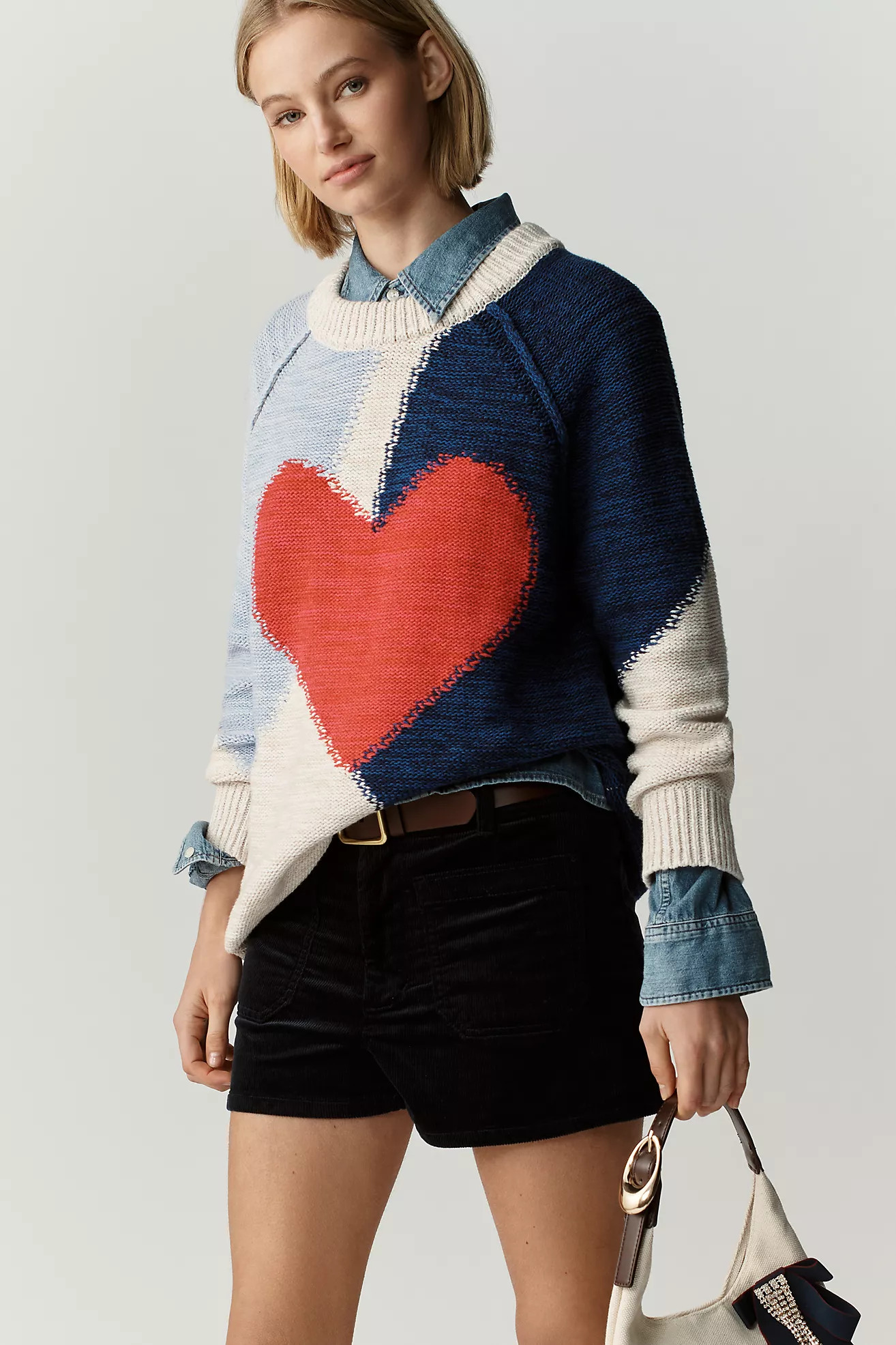 Pilcro Long-Sleeve Oversized Crew-Neck Cotton Sweater | Anthropologie (US)