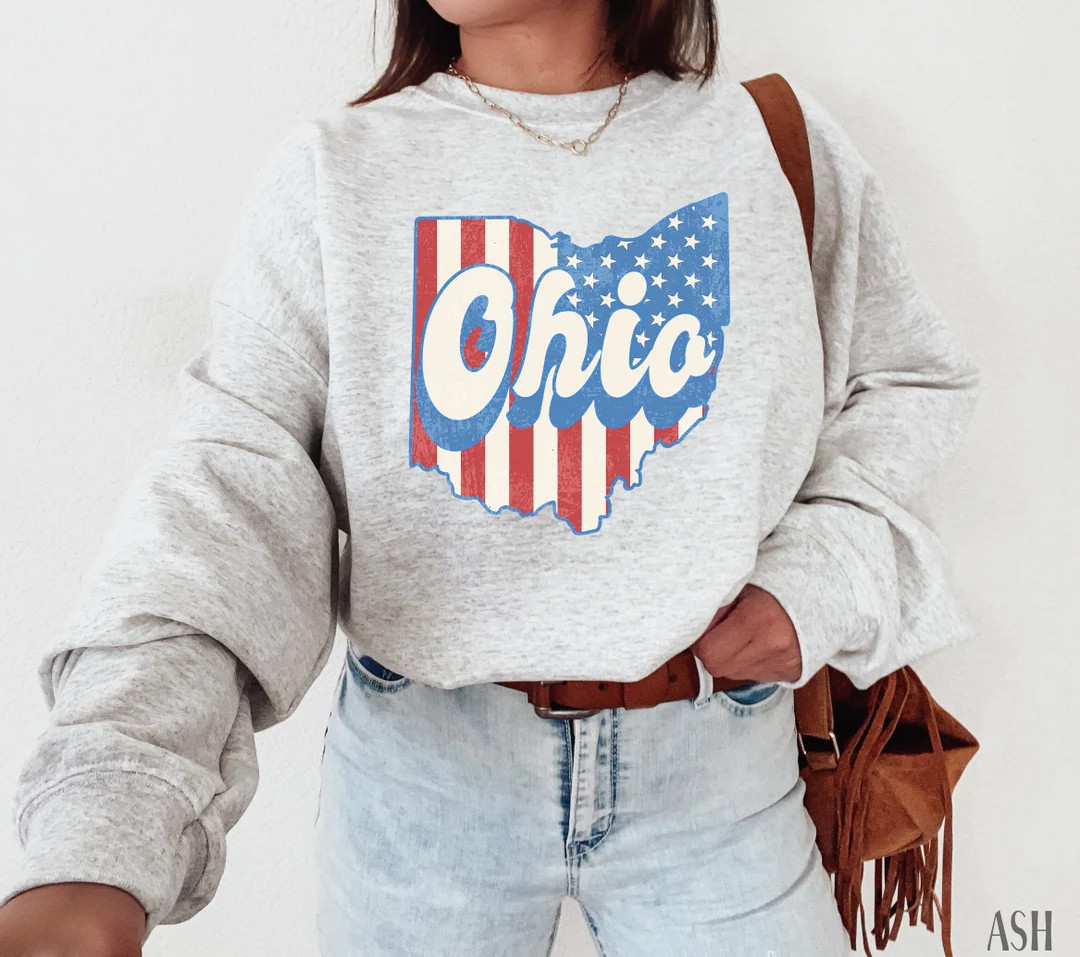 Ohio Sweatshirt State of Ohio Sweater Columbus OH Crewneck State USA Sweatshirt Retro Game Day Sh... | Etsy (US)