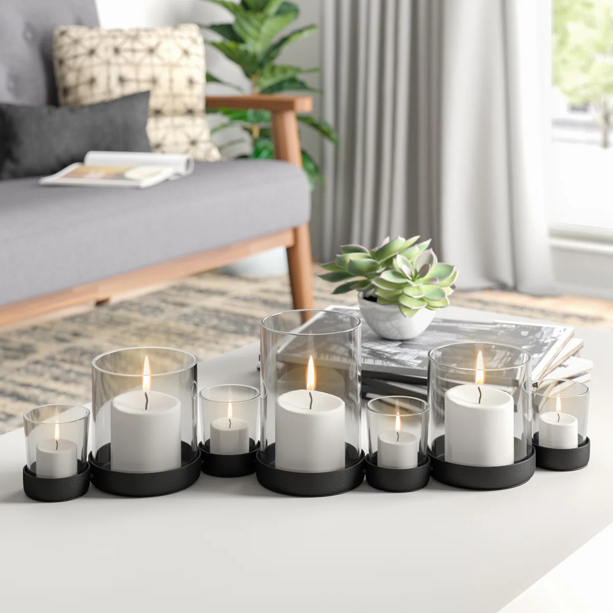 Lush 7 Piece Tabletop Hurricane Set | Wayfair North America
