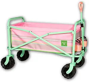 Roxy Folding Beach Wagon Cart – Heavy-Duty Collapsible Utility Wagon with All-Terrain Wheels, L... | Amazon (US)