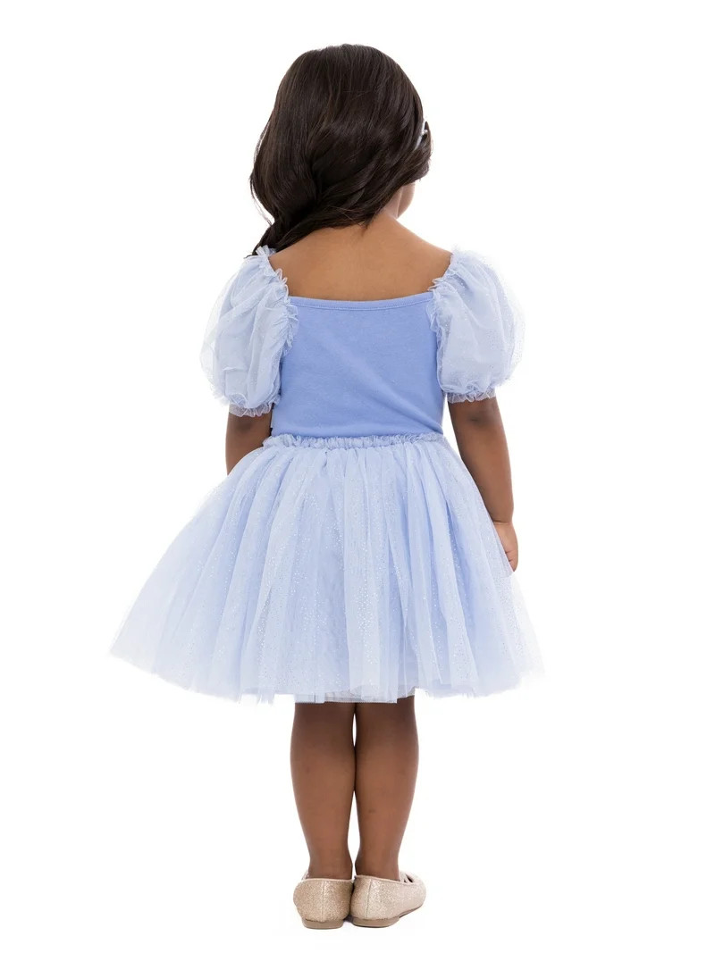 Disney Princess Toddler Girls Cinderella Cosplay Tutu Dress with Puff Sleeves, Sizes 12M-5T | Walmart (US)