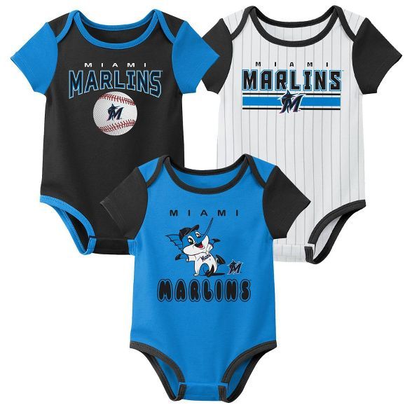 MLB Miami Marlins Baby Boys' 3pk Bodysuit Set | Target