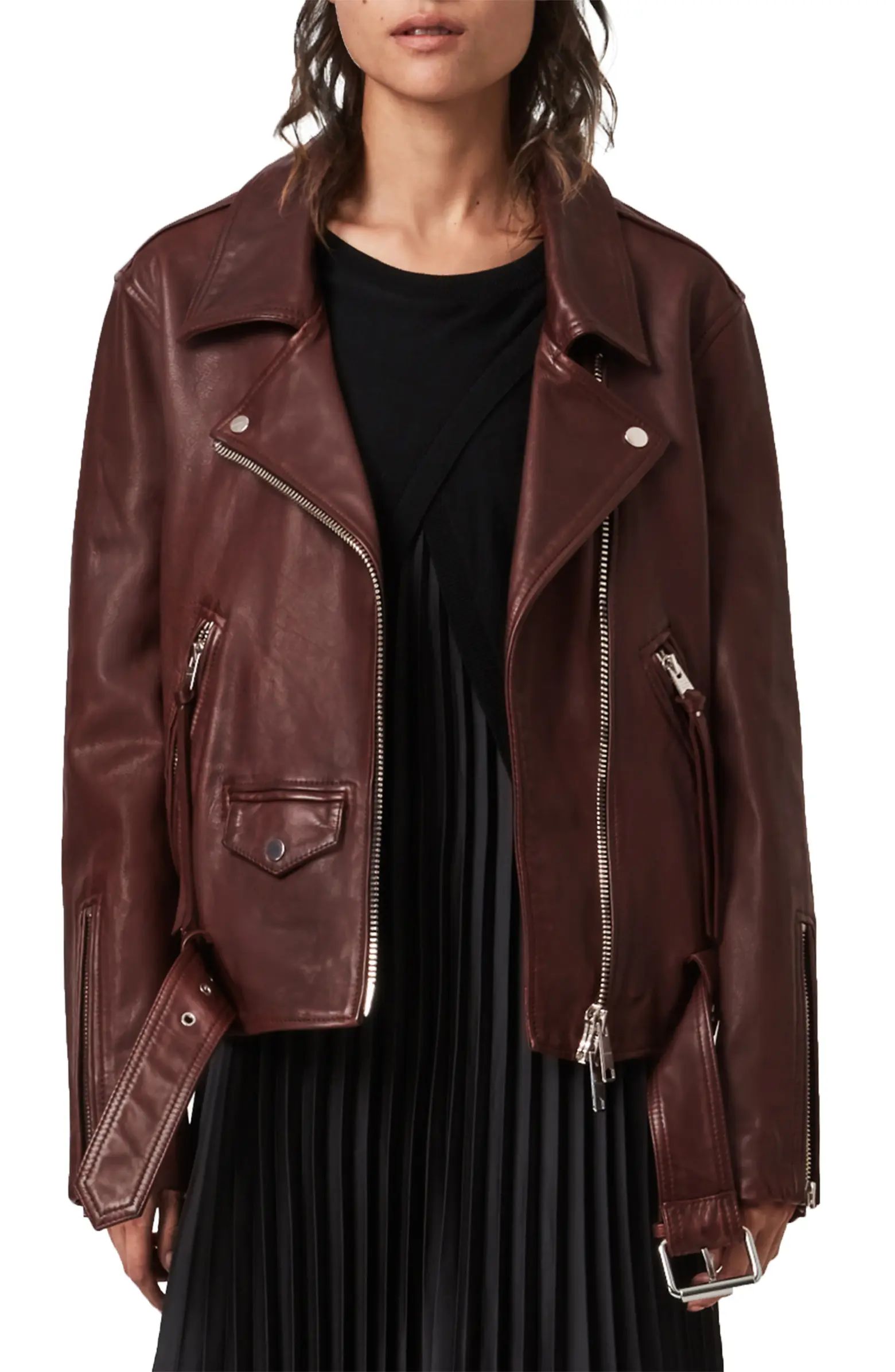 Luna Lambskin Leather Biker Jacket | Nordstrom