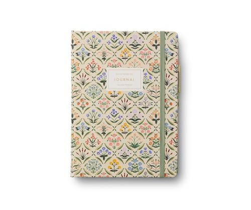 RIFLE PAPER CO. Journal with Pen | Hardcover Notebook with Foil Accents, Paper-Wrapped Grayboard, (144 Pages, Elastic Band Closure, Pocket for Extra Storage), Estee | Amazon (US)