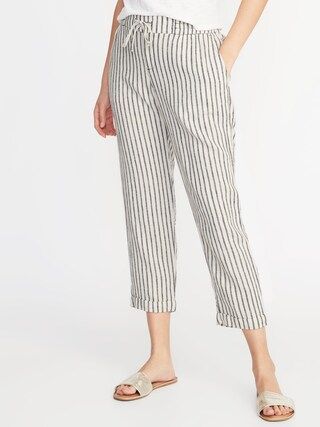 Mid-Rise Linen-Blend Cropped Pants for Women | Old Navy US