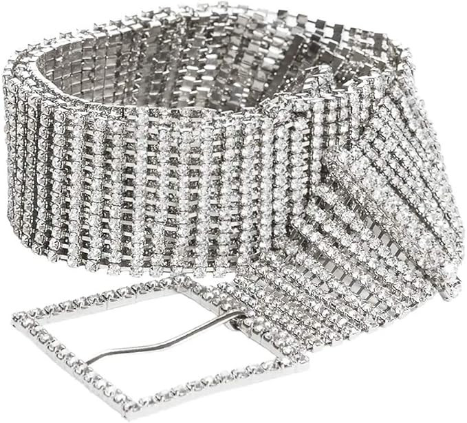 Women Crystal Rhinestone Chain Waist Belt Party Club Sparkle Waistband at Amazon Women’s Clothi... | Amazon (US)