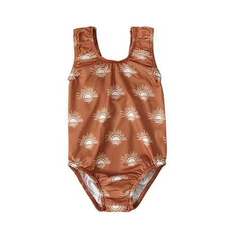 Toddler Swimsuit Baby Girls Bathing Suit Girls Swimwear Sun Pattern Swimsuit Swimming Pool Swimwear Holiday Swimwear | Walmart (US)