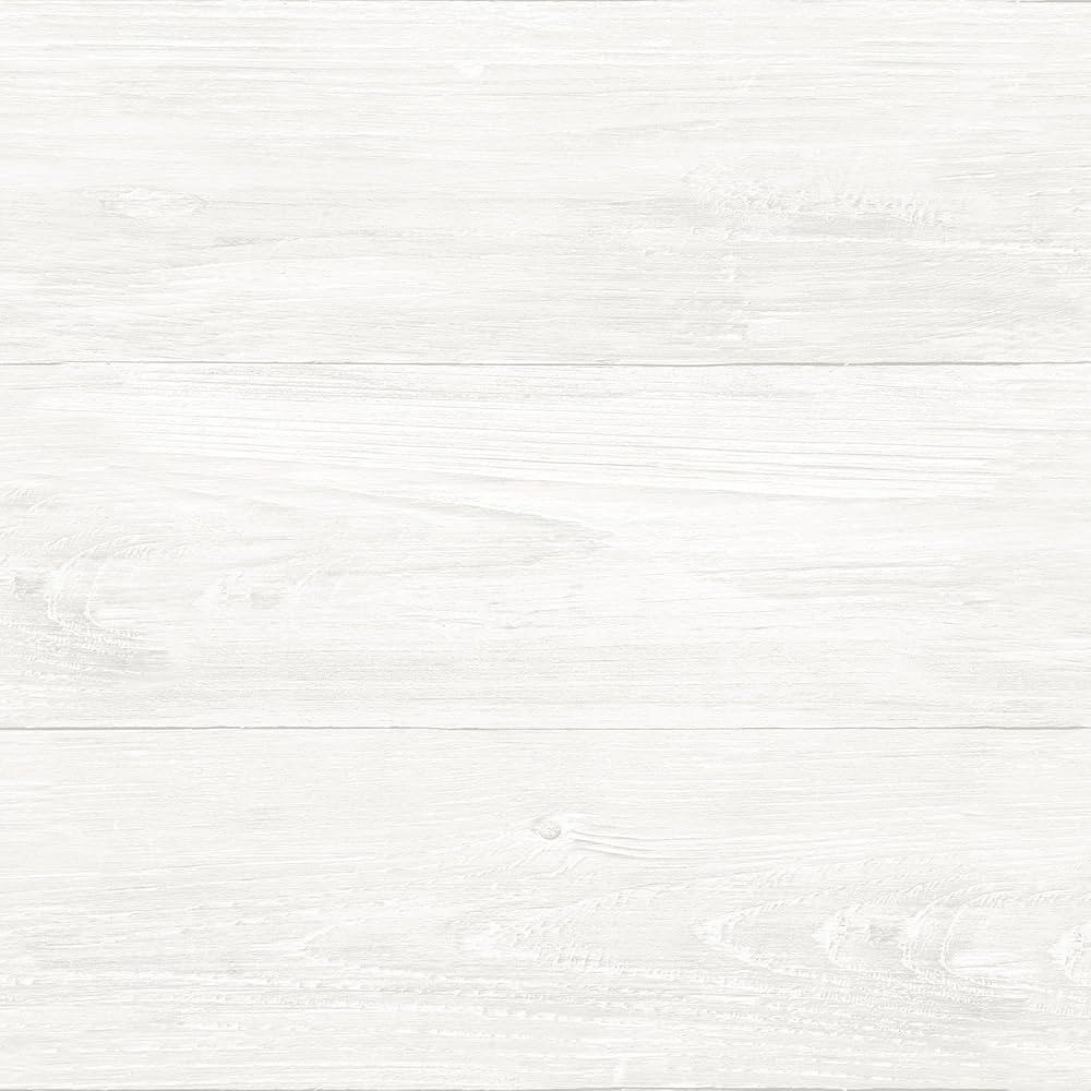 NuWallpaper NU3129 Reclaimed Shiplap Peel Stick Wallpaper, White & Off-White | Amazon (US)