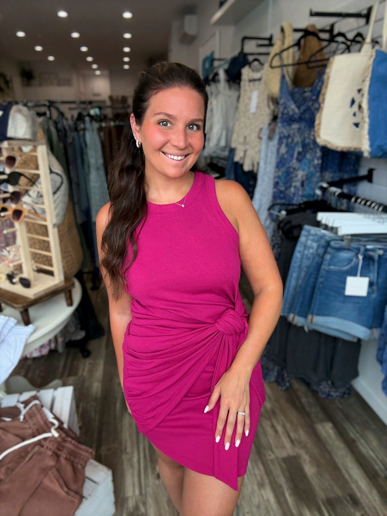 This Amazon dress is giving effortless wow 💕 The flattering side knot, the bold color, the comfy stretch? 10/10. Perfect for summer nights, date nights, or girls’ night out. Wearing a size large but could have sized down to a medium!#AmazonFashionFinds #LTKsummerstyle #amazonfinds

#LTKOver40 #LTKParties #LTKFindsUnder50