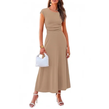 PRETTYGARDEN Women's 2 Piece Summer Outfits Dressy Casual Knit Short Sleeve Crop Top High Waist Midi Skirt Set | Walmart (US)