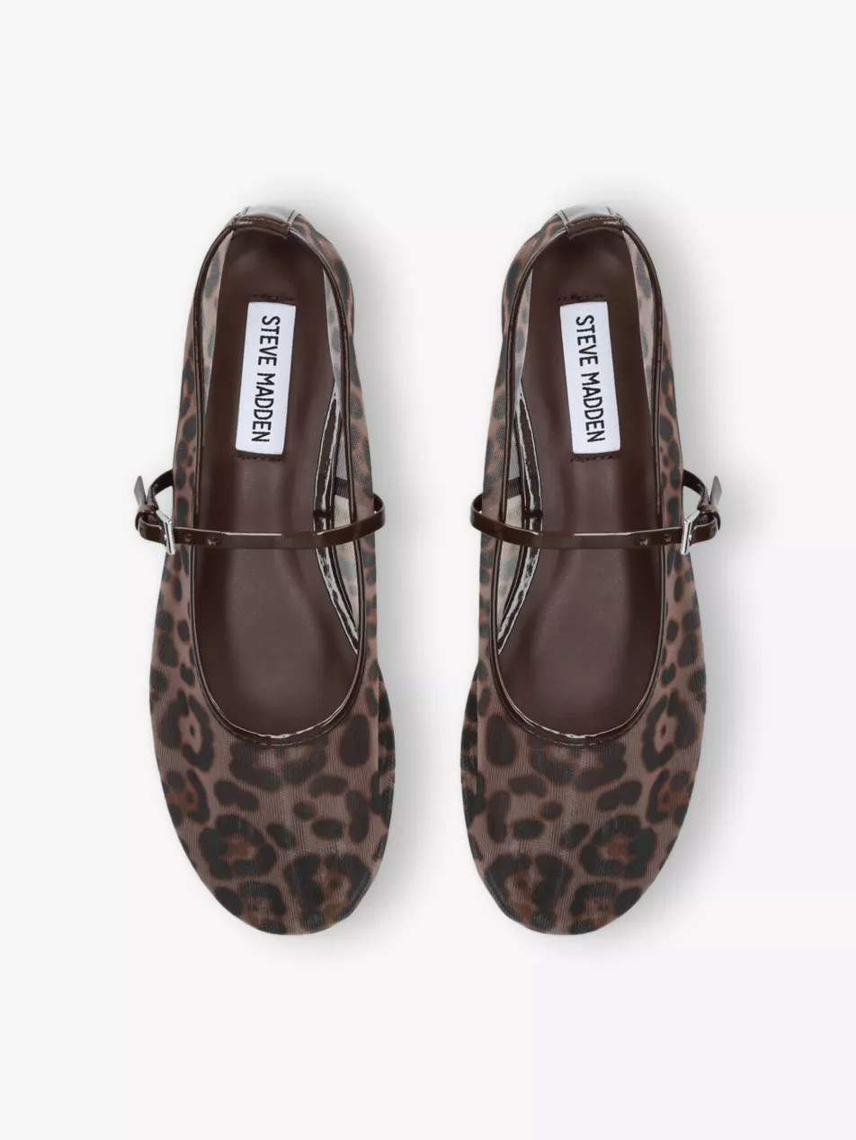 Mash Leopard-Print Mesh Mary Jane Flats | Selfridges