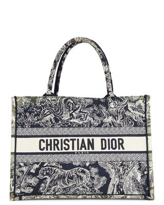 FWRD Renew Dior Toile De Jouy Canvas Book Tote Bag in Grey | FWRD | FWRD 