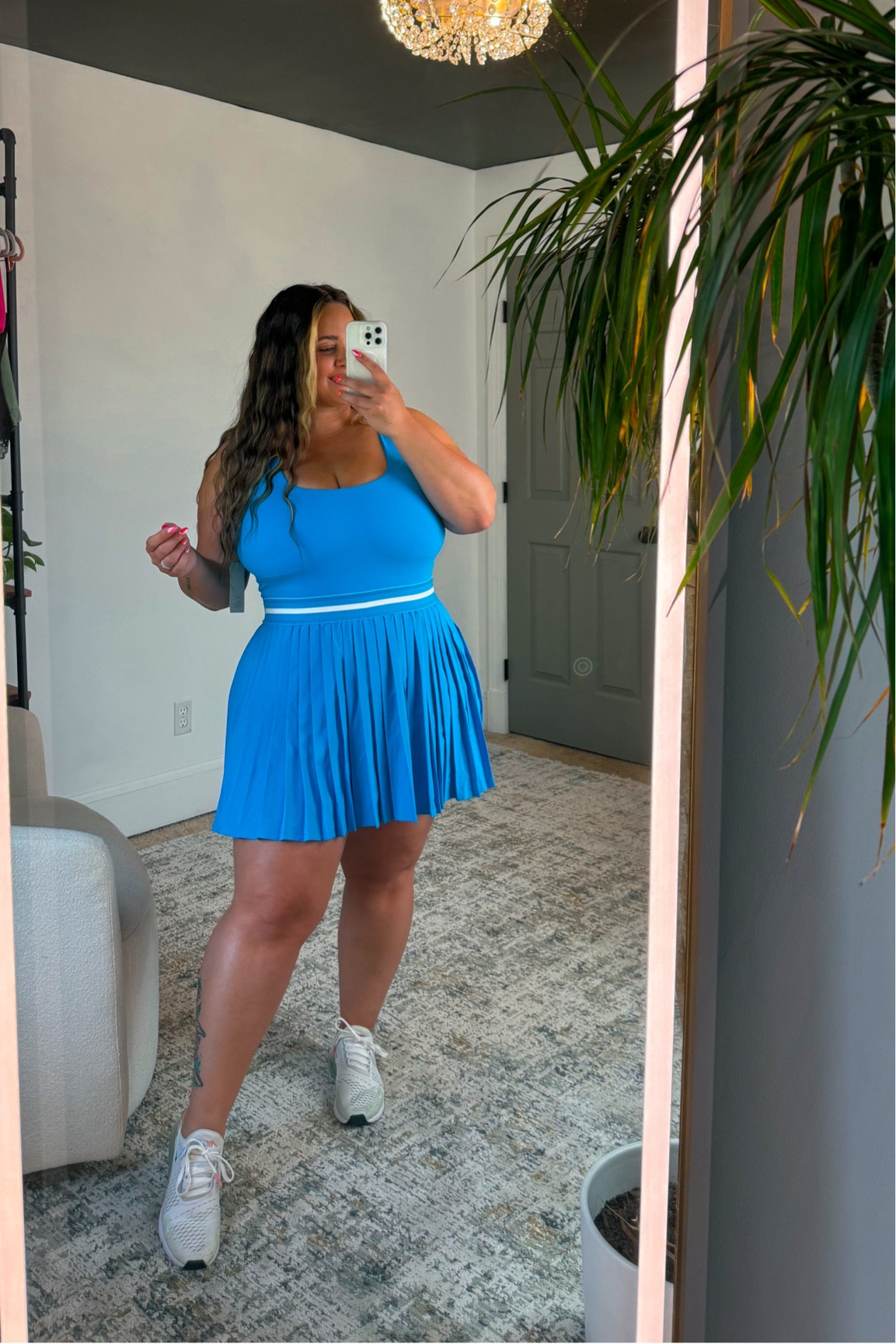 Size 14-16 / 38J wearing an XL. 

Built in shorts, pockets on both sides, removable padding in bust 

#tennisdress #blue #size14 #size16 #ltkcurves #targetfinds #fullbust #casualoutfits #summerstyle #outfitinspo

#LTKFindsUnder50 #LTKMidsize #LTKFitness