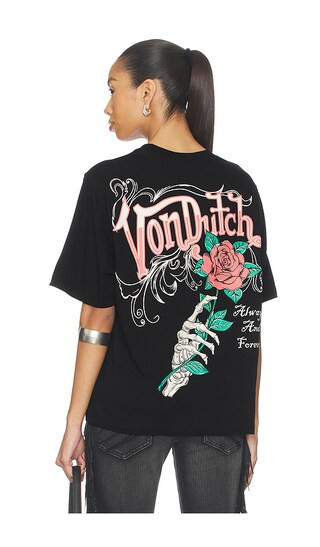 Von Dutch Always Forever Boxy Crop Tee in Black. - size S | Revolve Clothing (Global)