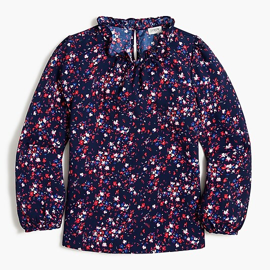 Long-sleeve ruffleneck top | J.Crew Factory