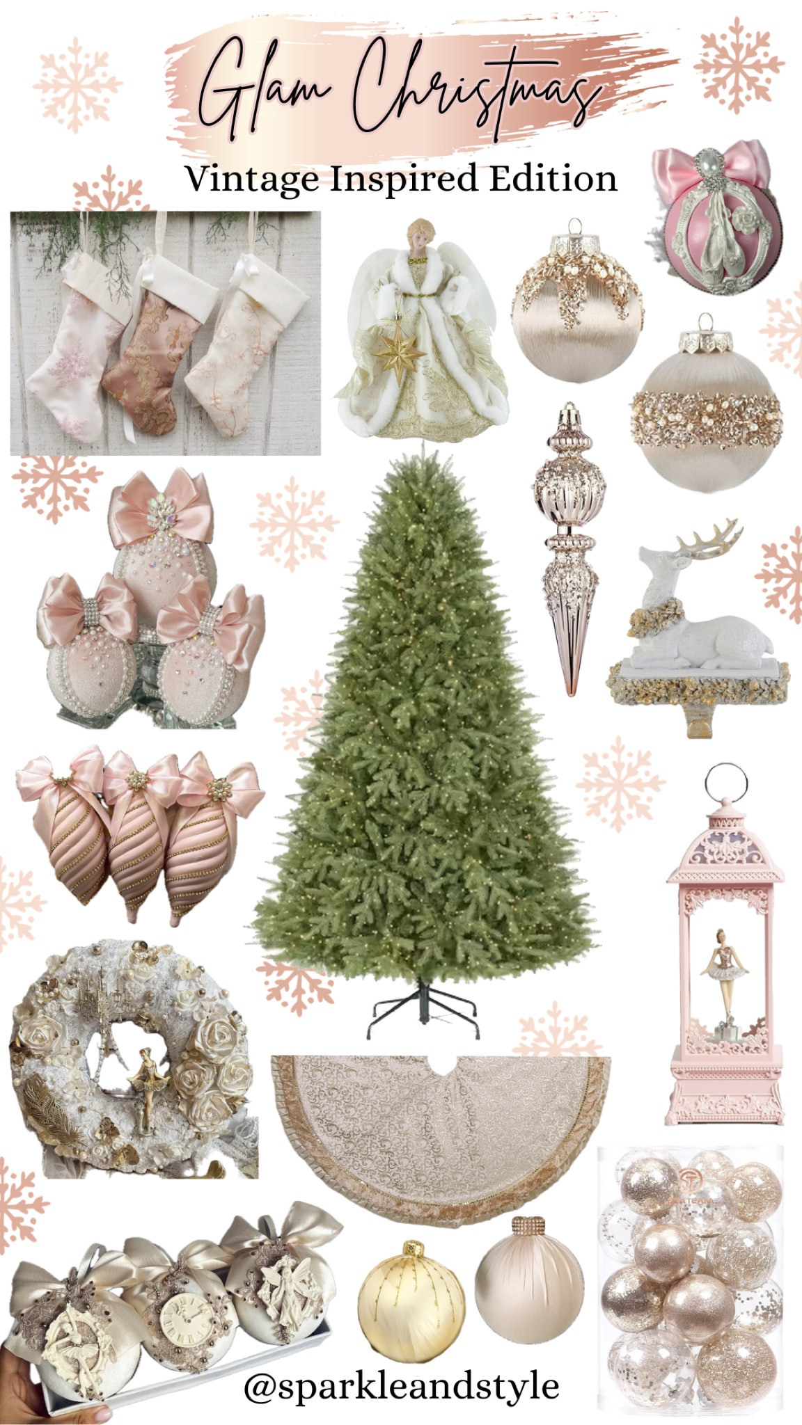 Glam Christmas: Vintage Inspired Edition 💕

Christmas decor, Christmas tree, Christmas ornaments, Christmas ribbon, Christmas tree skirt, christmas stocking, Christmas wreath, Christmas tree topper, Christmas stocking holder, vintage inspired Christmas decor, grand duchesse tree, viral Christmas tree, twinkling light Christmas tree, green Christmas tree, gold, white, pink, and champagne Christmas ornaments, champagne tree skirt, vintage inspired christmas stocking, champagne gold Christmas ornaments, champagne gold angel Christmas tree topper, snow frosted wreath, gold and white Christmas decor, pink ballerina lantern, deer stocking holder, velvet ornaments, glitter ornaments, home interior, home decor, home accessories, home decoration, glam Christmas decor, girly girl Christmas, Luxe Christmas, elegant Christmas, classy Christmas, Christmas tree decorations, Christmas decorations

#LTKSeasonal #LTKHome #LTKHoliday