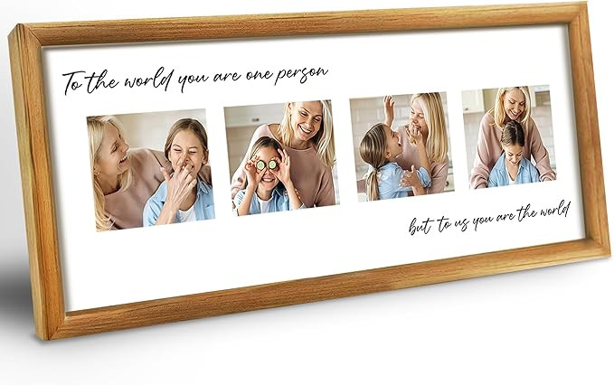 Mothers Day, Personalized Photo Frame, MOM Design, Natural Wood with Acrylic Panel, Wall Mount or... | Amazon (US)