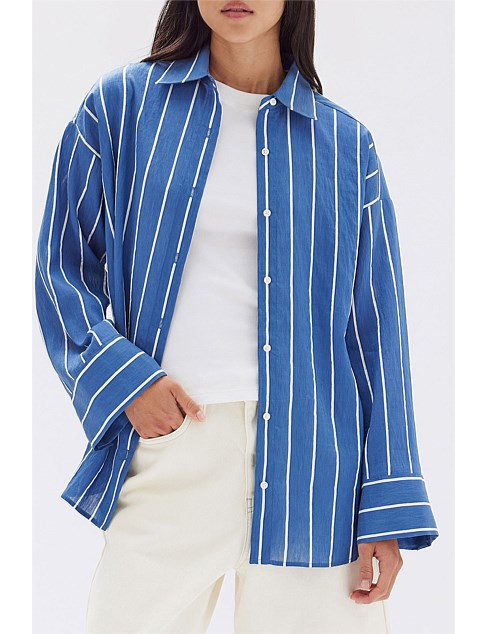 Assembly Label Ayla Stripe Long Sleeve Shirt | David Jones | David Jones (Australia & New Zealand)
