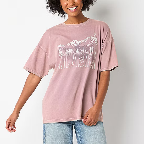 new!Arizona Juniors Womens Crew Neck Short Sleeve Graphic T-Shirt | JCPenney
