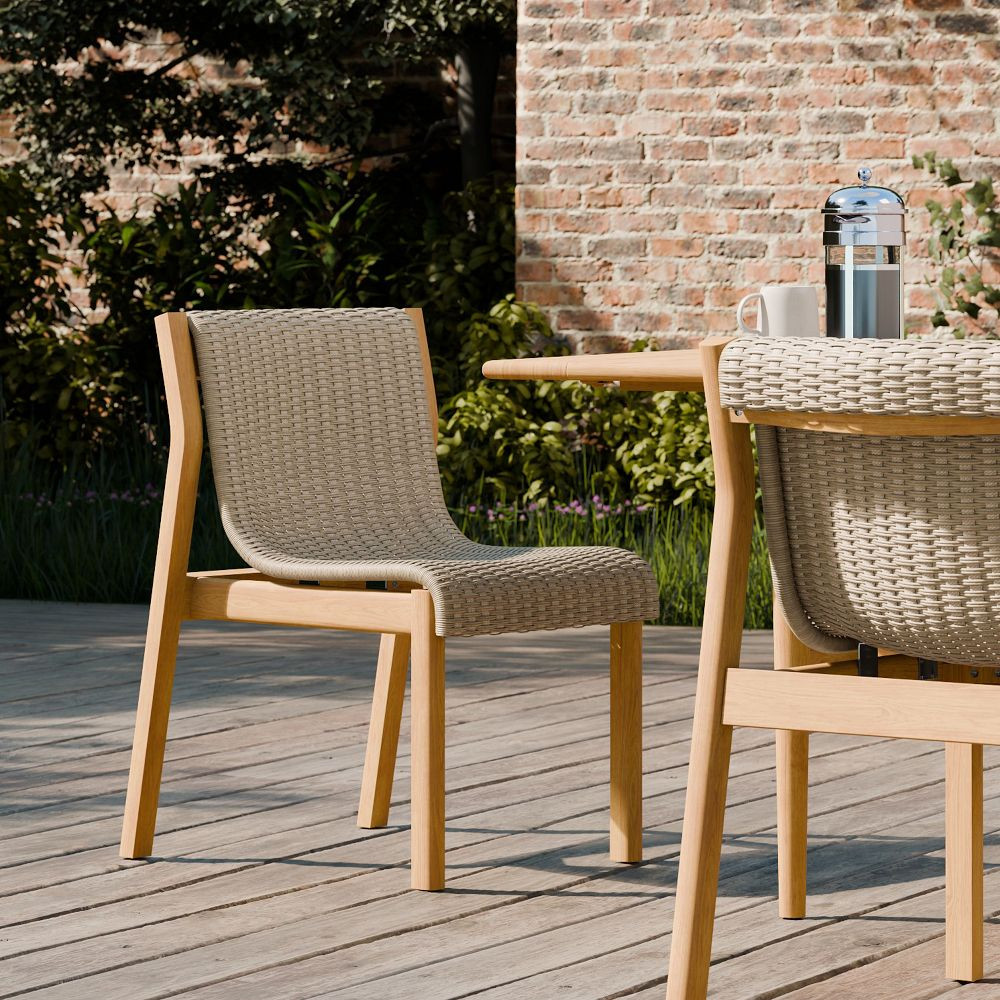 Cassis Outdoor Teak Stacking Dining Chair (Set of 2) | West Elm (US)