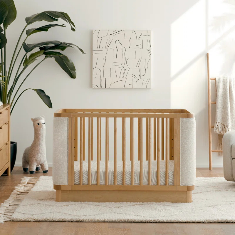 Bondi Boucle 4-in-1 Convertible Upholstered Crib | Wayfair North America