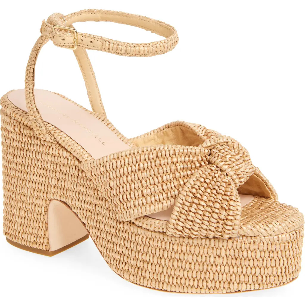 Loeffler Randall Liza Ankle Strap Platform Sandal in Natural at Nordstrom, Size 9.5 | Nordstrom