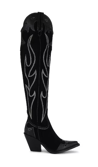 Wild West Thigh High in Black Suede | Revolve Clothing (Global)