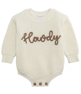 Mud Pie Baby Long Sleeve Howdy Sweater Bubble Bodysuit | Dillard's | Dillard's