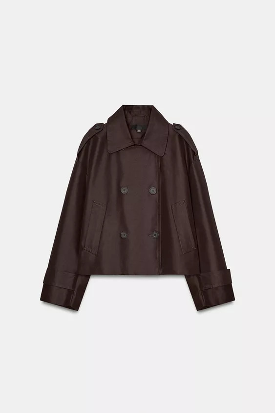 DOUBLE-BREASTED SHORT TRENCH COAT | Zara DE