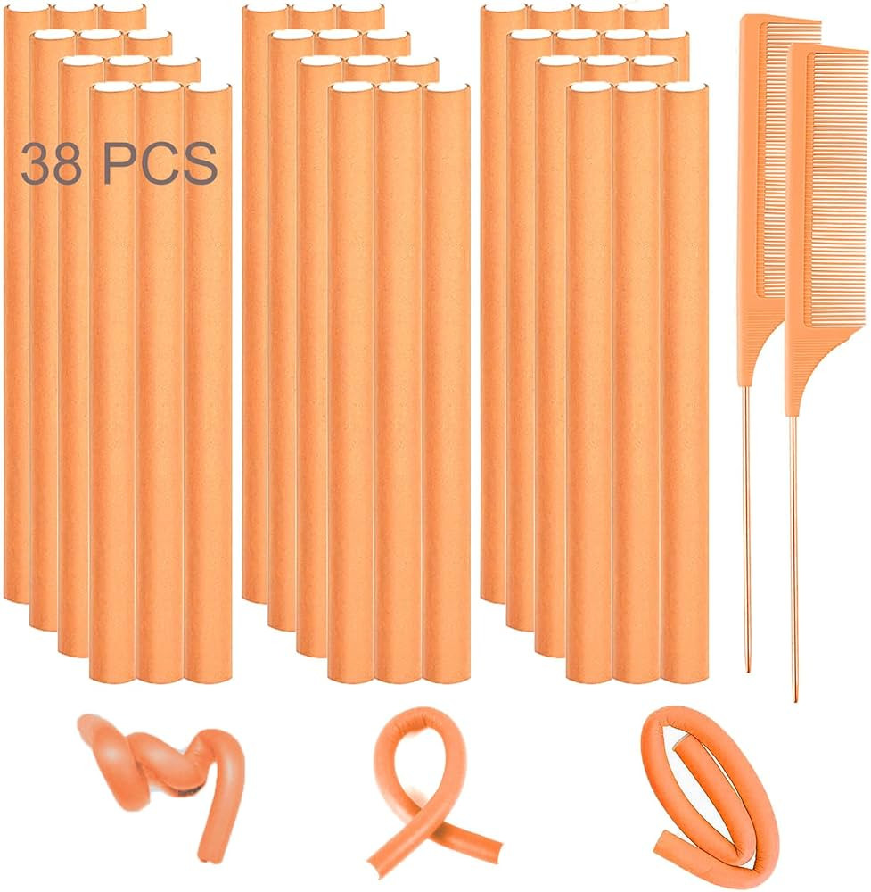 Flexible Hair Curlers, 38 PCs 9.45" Soft Foam Twist Rods for Long Hair, No Heat Overnight Curls &... | Amazon (US)