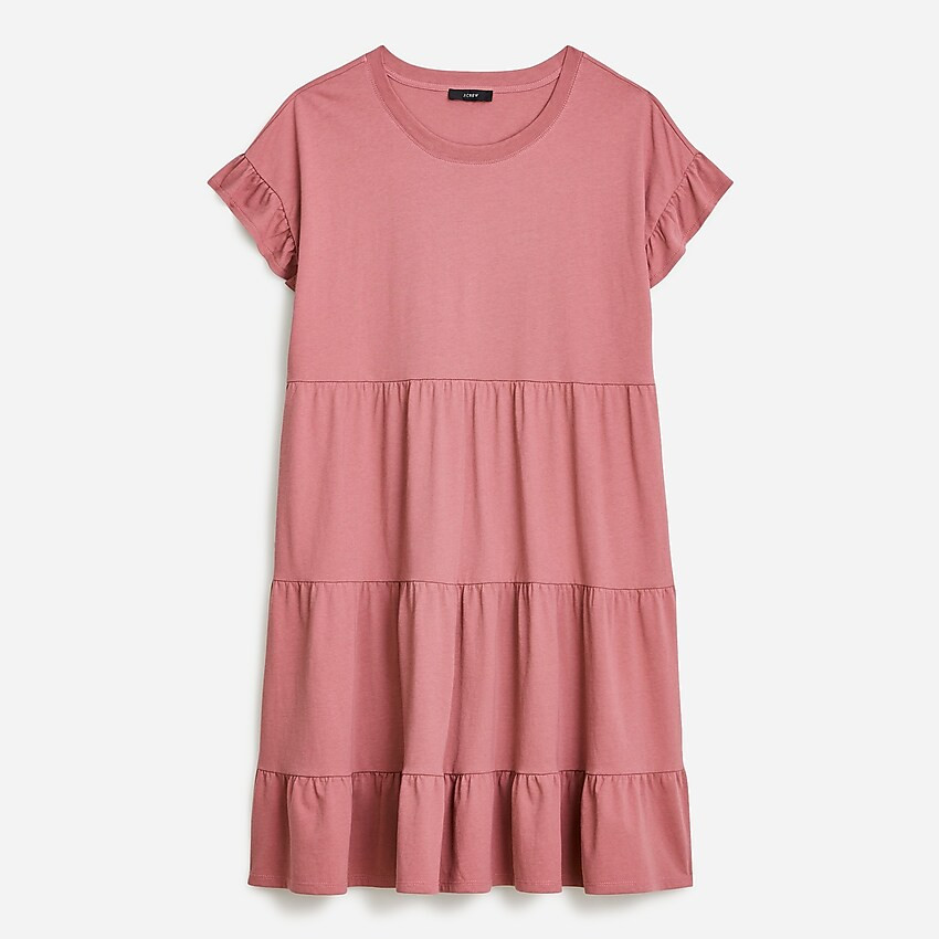 Tiered dress in broken-in jersey | J. Crew US