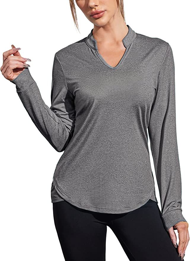 COOrun Workout Shirts for Women Long Sleeve Yoga Tops Casual Hiking Tee Shirt Athletic Breathable... | Amazon (US)