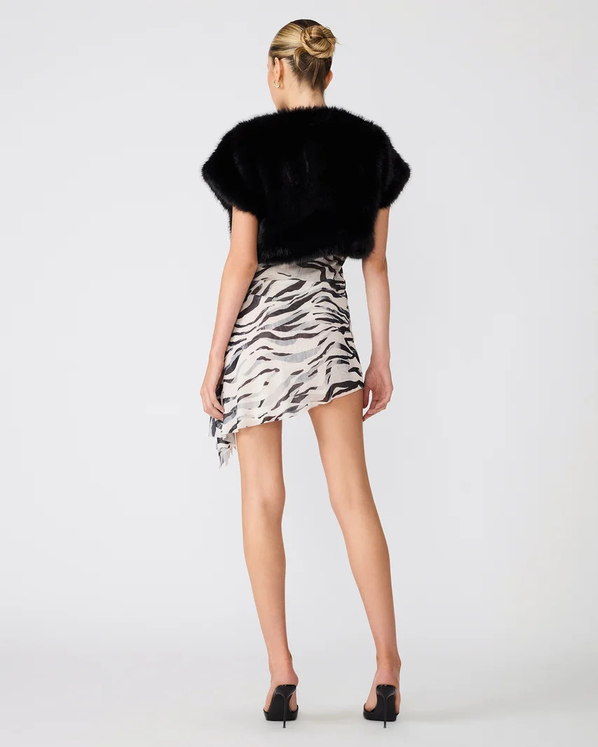 JALEN Black Faux Fur Short-Sleeve Women's Bolero Jacket | Steve Madden (US)